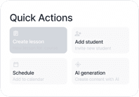Quick actions panel