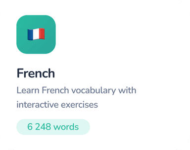 French vocabulary card