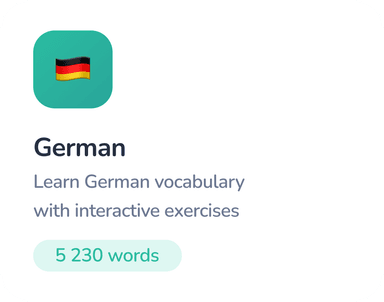German vocabulary card