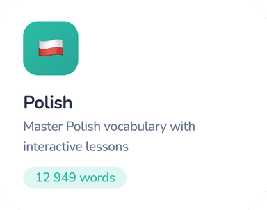 Polish vocabulary card